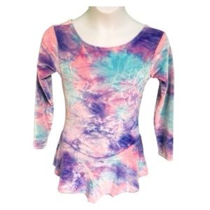 Duck Crossing Tie Dye Long Sleeve Velvet Leotard 8
